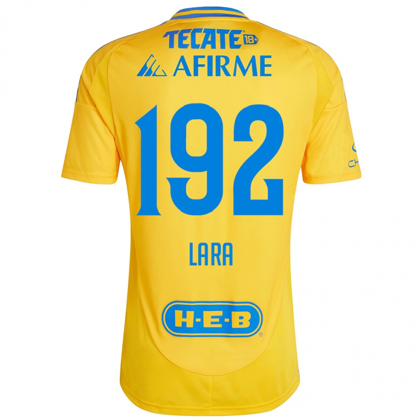 Kids Football Miguel Lara #192 Gold Yellow Home Jersey 2024/25 T-Shirt Uk