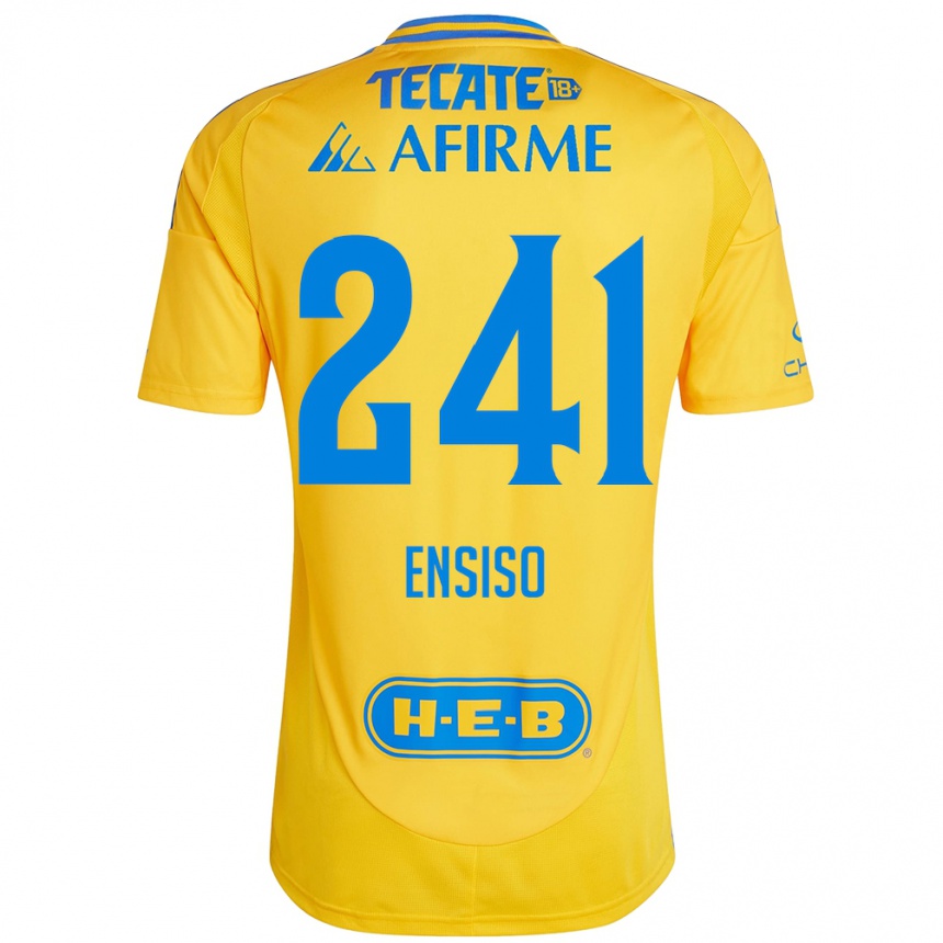 Kids Football Eduardo Ensiso #241 Gold Yellow Home Jersey 2024/25 T-Shirt Uk