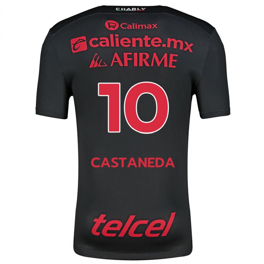 Kids Football Kevin Castañeda #10 Black Red Home Jersey 2024/25 T-Shirt Uk