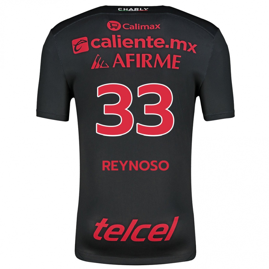 Kids Football Emanuel Reynoso #33 Black Red Home Jersey 2024/25 T-Shirt Uk