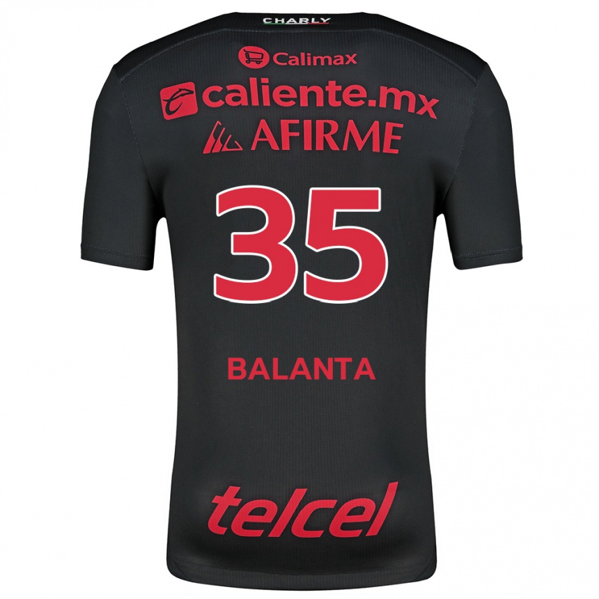 Kids Football Kevin Balanta #35 Black Red Home Jersey 2024/25 T-Shirt Uk