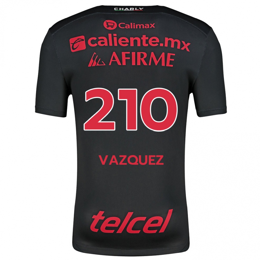 Kids Football Daniel Vázquez #210 Black Red Home Jersey 2024/25 T-Shirt Uk