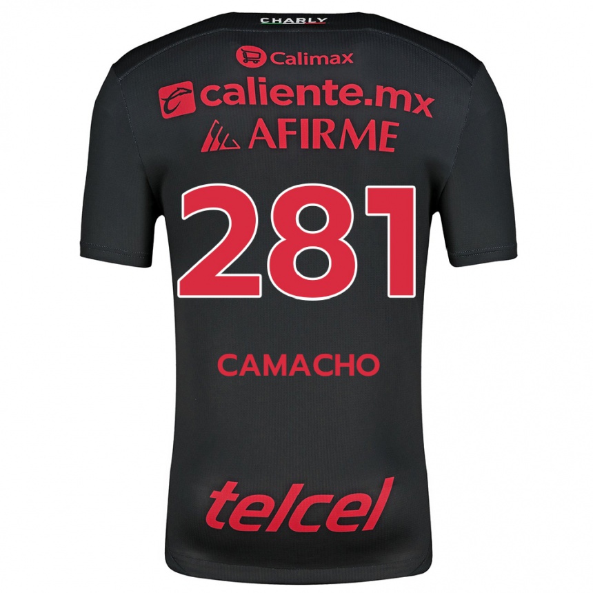 Kids Football Javier Camacho #281 Black Red Home Jersey 2024/25 T-Shirt Uk