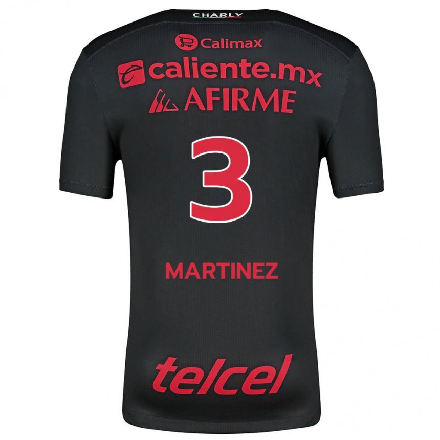 Kids Football Nathaly Martínez #3 Black Red Home Jersey 2024/25 T-Shirt Uk