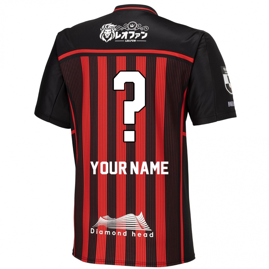 Kids Football Your Name #0 Red Black Home Jersey 2024/25 T-Shirt Uk