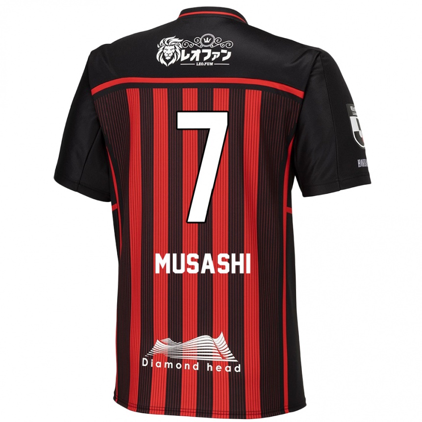 Kids Football Musashi Suzuki #7 Red Black Home Jersey 2024/25 T-Shirt Uk