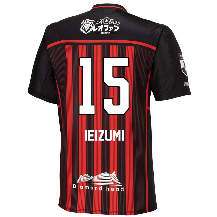 Kids Football Rei Ieizumi #15 Red Black Home Jersey 2024/25 T-Shirt Uk