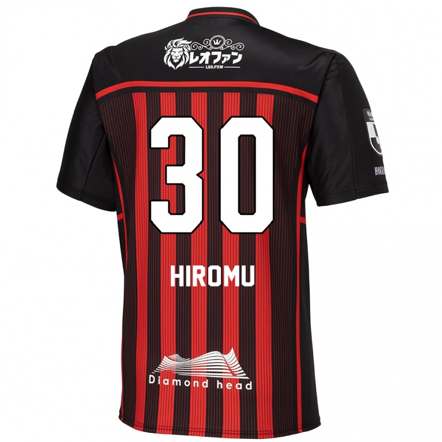 Kids Football Hiromu Tanaka #30 Red Black Home Jersey 2024/25 T-Shirt Uk