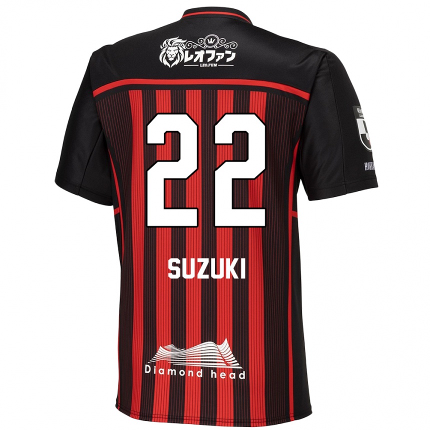 Kids Football So Suzuki #22 Red Black Home Jersey 2024/25 T-Shirt Uk