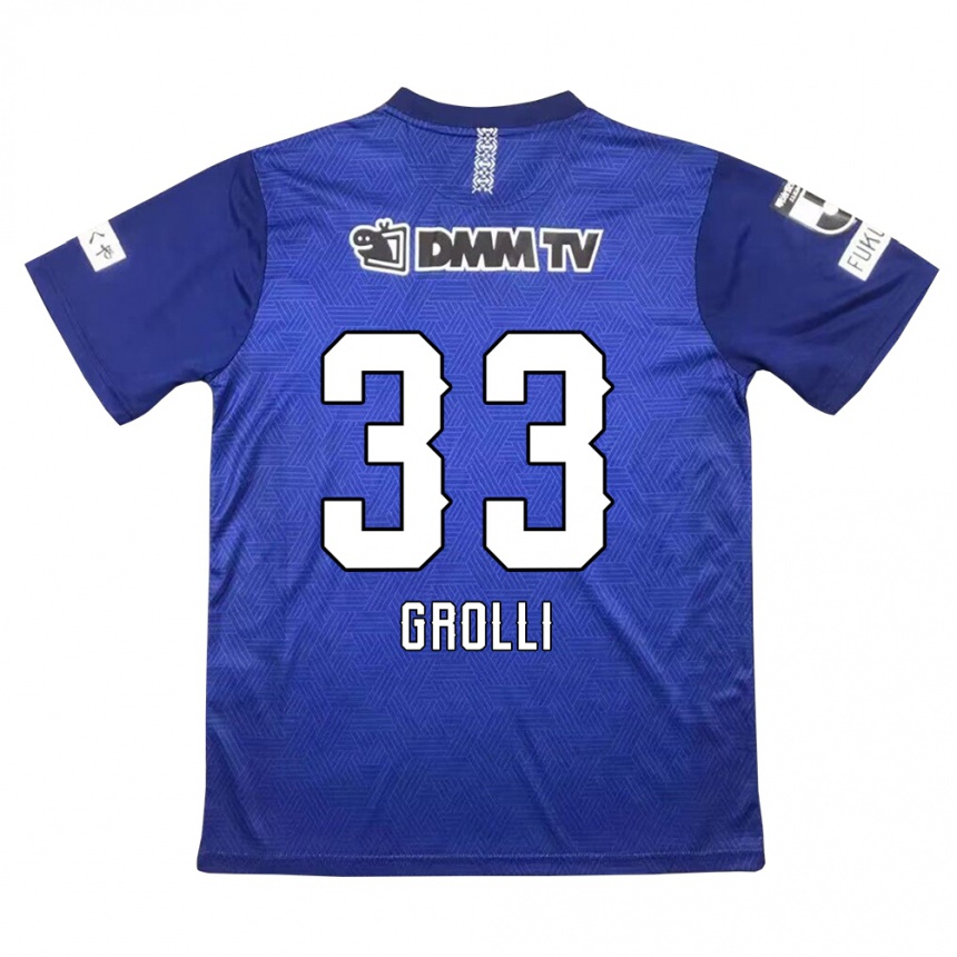 Kids Football Douglas Grolli #33 Dark Blue Home Jersey 2024/25 T-Shirt Uk