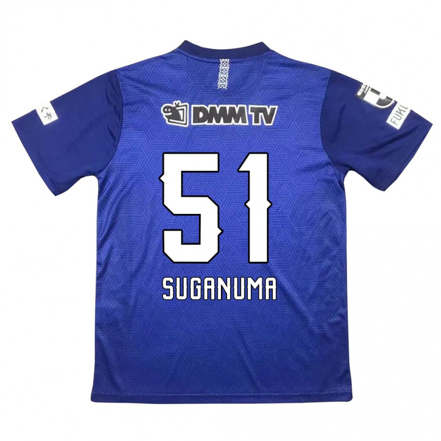 Kids Football Kazuaki Suganuma #51 Dark Blue Home Jersey 2024/25 T-Shirt Uk