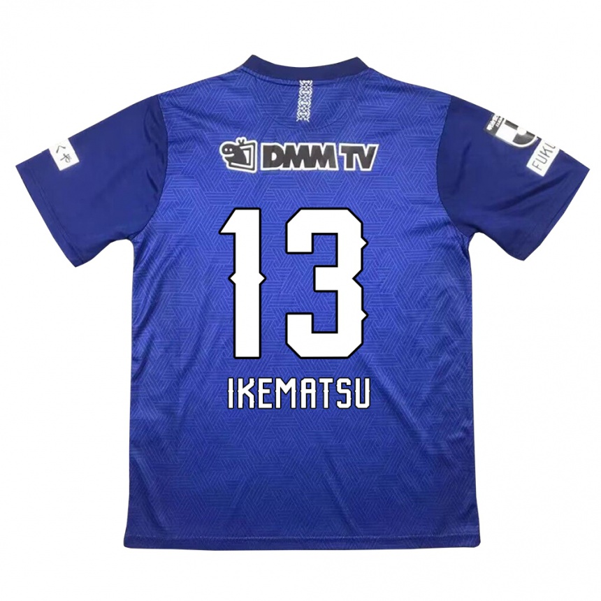 Kids Football Shumpei Ikematsu #13 Dark Blue Home Jersey 2024/25 T-Shirt Uk