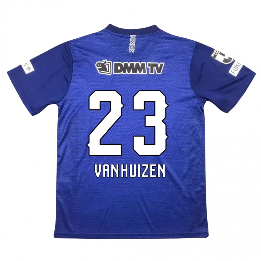 Kids Football Haruki Christopher Van Huizen #23 Dark Blue Home Jersey 2024/25 T-Shirt Uk