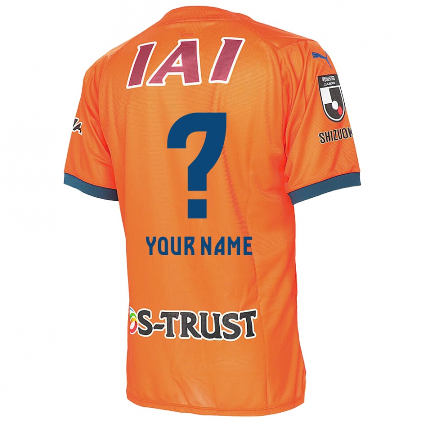 Kids Football Your Name #0 Orange Blue Home Jersey 2024/25 T-Shirt Uk