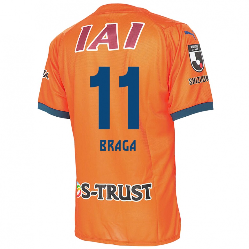 Kids Football Lucas Braga #11 Orange Blue Home Jersey 2024/25 T-Shirt Uk