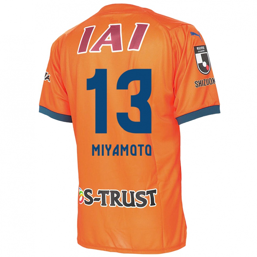 Kids Football Kota Miyamoto #13 Orange Blue Home Jersey 2024/25 T-Shirt Uk