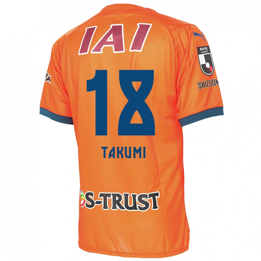 Kids Football Takumi Kato #18 Orange Blue Home Jersey 2024/25 T-Shirt Uk