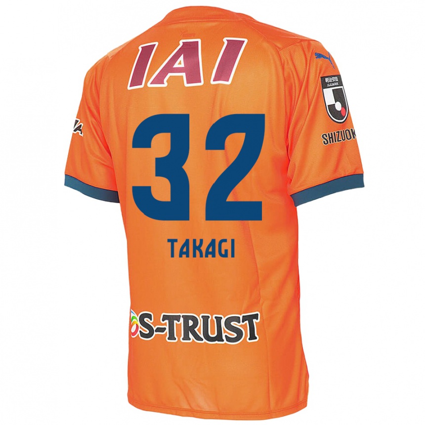 Kids Football Sen Takagi #32 Orange Blue Home Jersey 2024/25 T-Shirt Uk