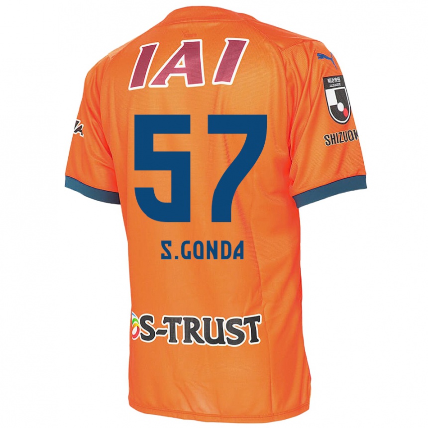 Kids Football Shuichi Gonda #57 Orange Blue Home Jersey 2024/25 T-Shirt Uk