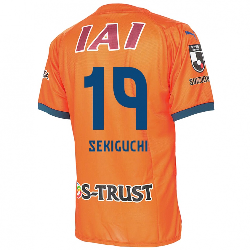 Kids Football Kota Sekiguchi #19 Orange Blue Home Jersey 2024/25 T-Shirt Uk