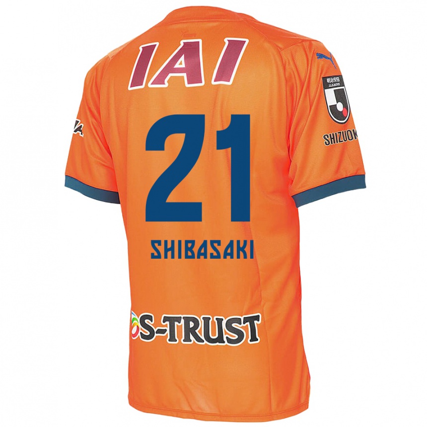 Kids Football Kaito Shibasaki #21 Orange Blue Home Jersey 2024/25 T-Shirt Uk