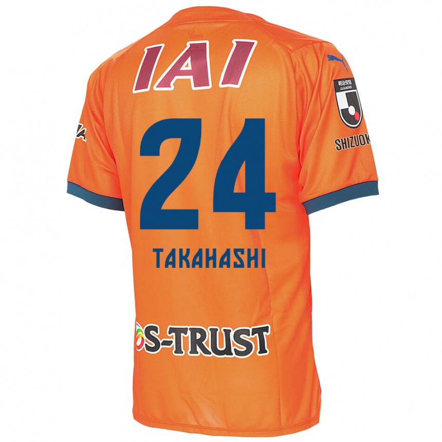 Kids Football Yuzuki Takahashi #24 Orange Blue Home Jersey 2024/25 T-Shirt Uk