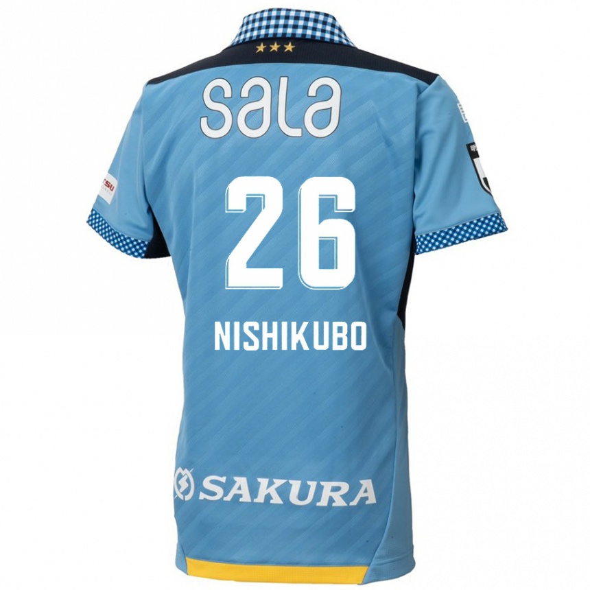 Kids Football Shunsuke Nishikubo #26 Blue Black Home Jersey 2024/25 T-Shirt Uk