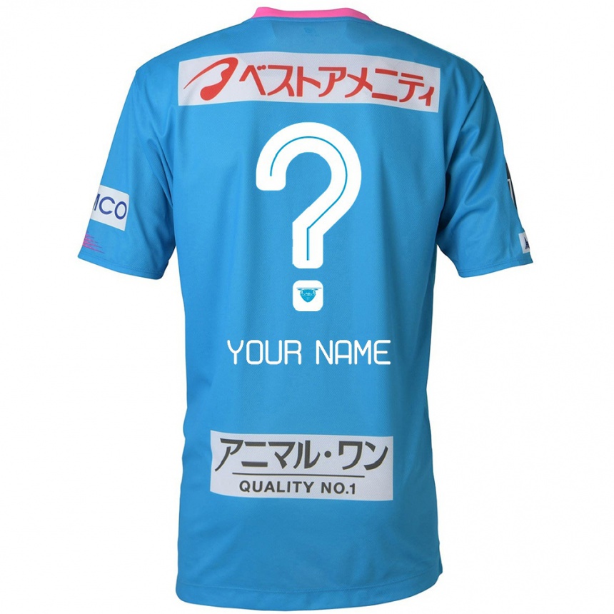 Kids Football Your Name #0 Blue Pink Home Jersey 2024/25 T-Shirt Uk