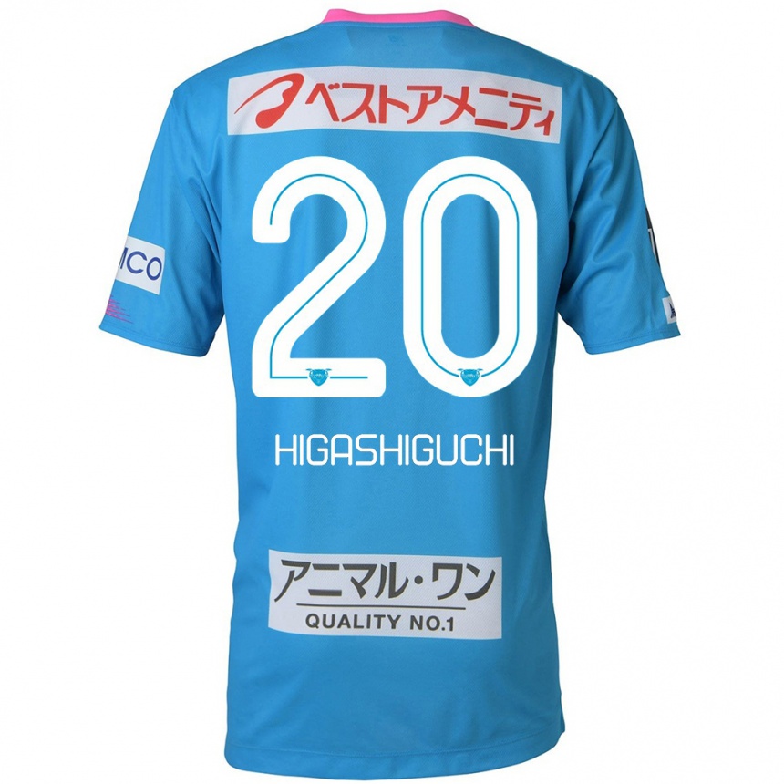 Kids Football Aitaro Higashiguchi #20 Blue Pink Home Jersey 2024/25 T-Shirt Uk