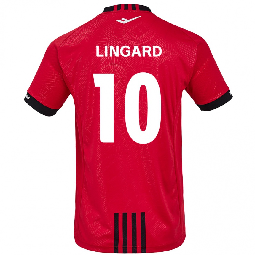 Kids Football Jesse Lingard #10 Red Black Home Jersey 2024/25 T-Shirt Uk