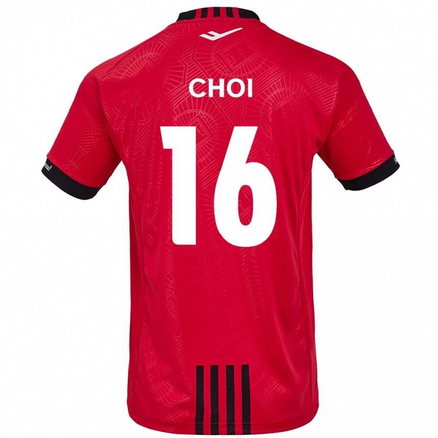 Kids Football Jun Choi #16 Red Black Home Jersey 2024/25 T-Shirt Uk