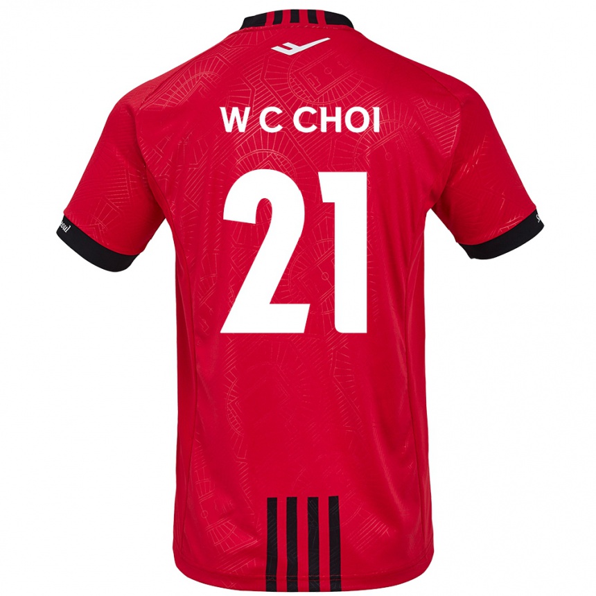 Kids Football Cheol-Won Choi #21 Red Black Home Jersey 2024/25 T-Shirt Uk