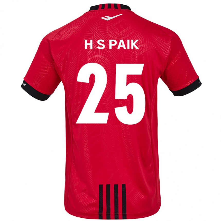 Kids Football Sang-Hoon Paik #25 Red Black Home Jersey 2024/25 T-Shirt Uk