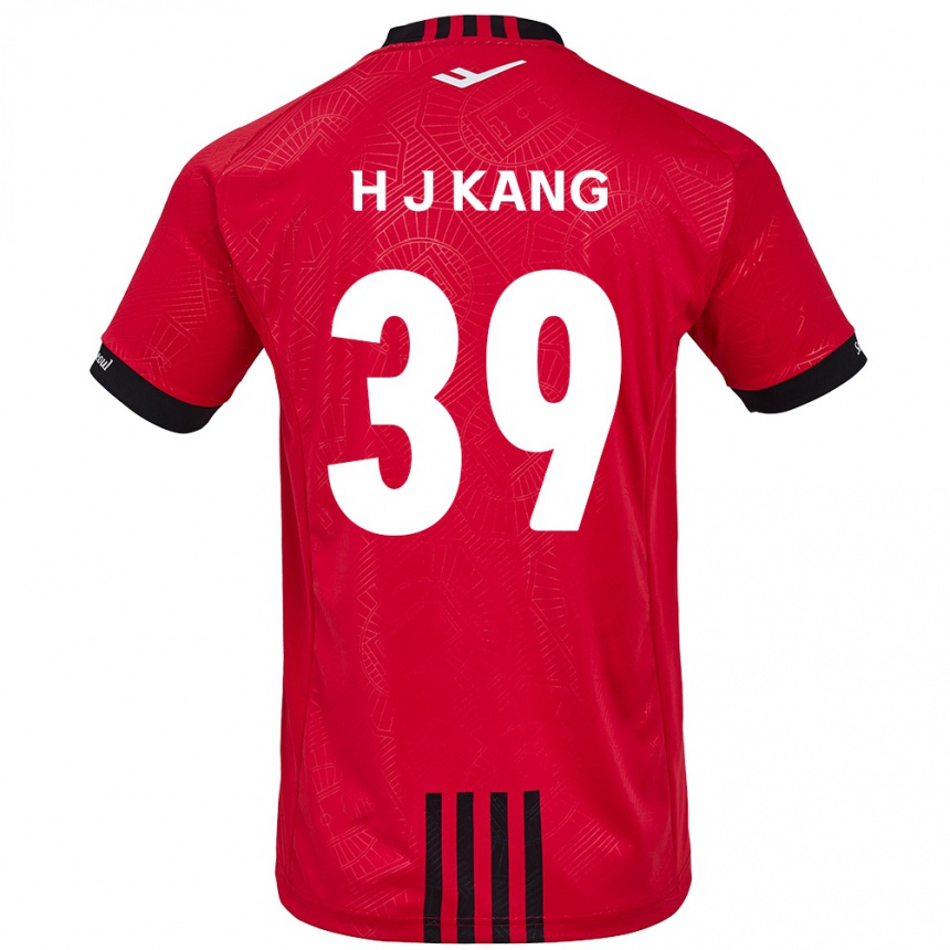 Kids Football Ju-Hyeok Kang #39 Red Black Home Jersey 2024/25 T-Shirt Uk