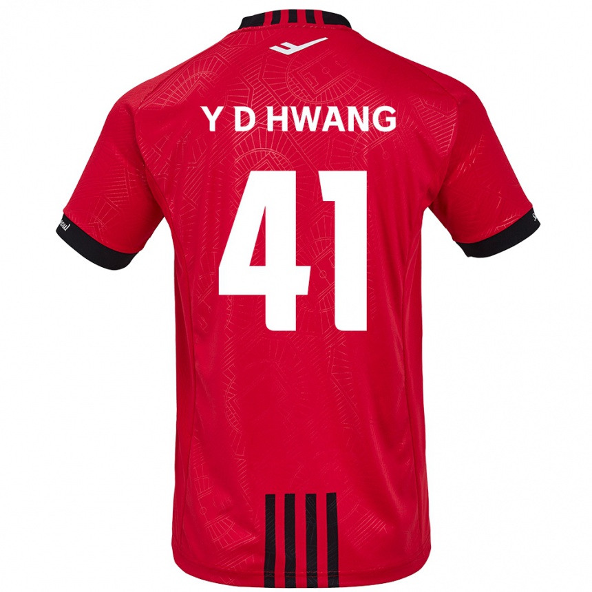 Kids Football Do-Yoon Hwang #41 Red Black Home Jersey 2024/25 T-Shirt Uk