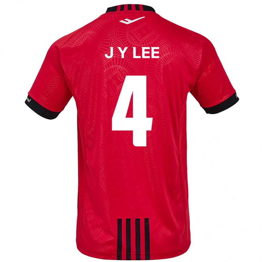 Kids Football Young-Jun Lee #4 Red Black Home Jersey 2024/25 T-Shirt Uk