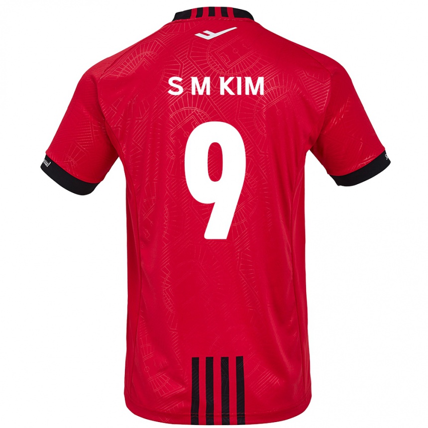 Kids Football Min-Sung Kim #9 Red Black Home Jersey 2024/25 T-Shirt Uk