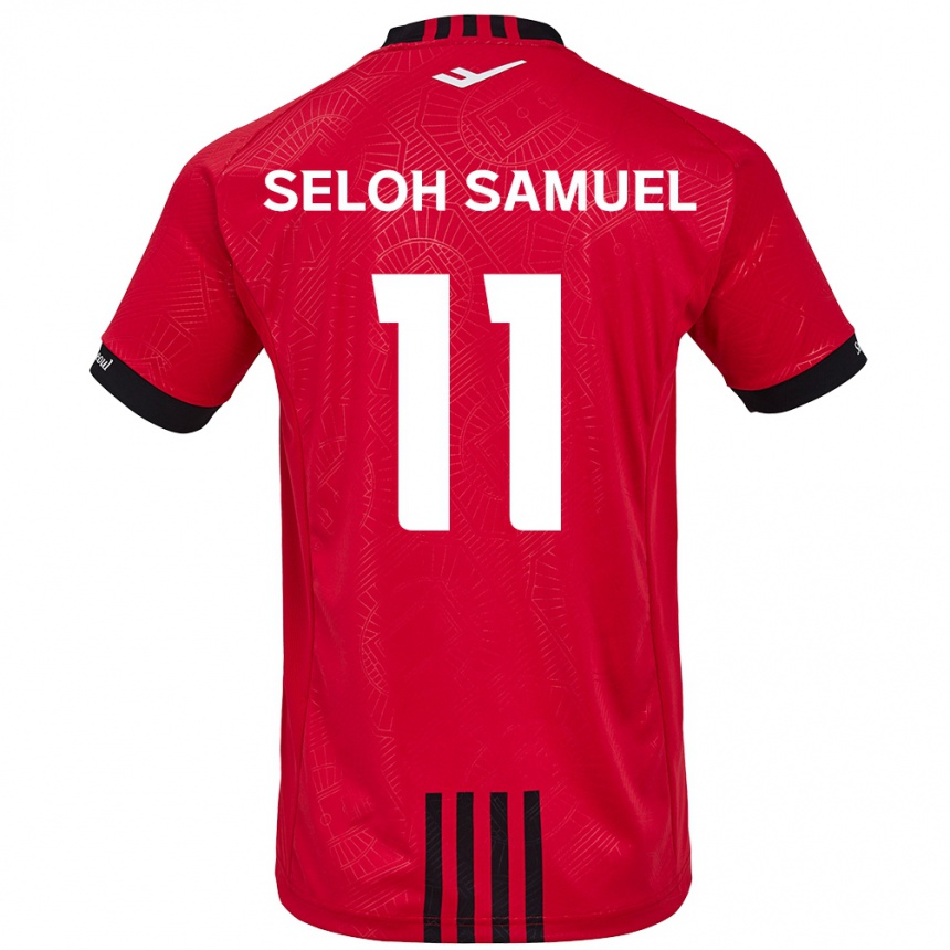 Kids Football Gbato Seloh Samuel #11 Red Black Home Jersey 2024/25 T-Shirt Uk