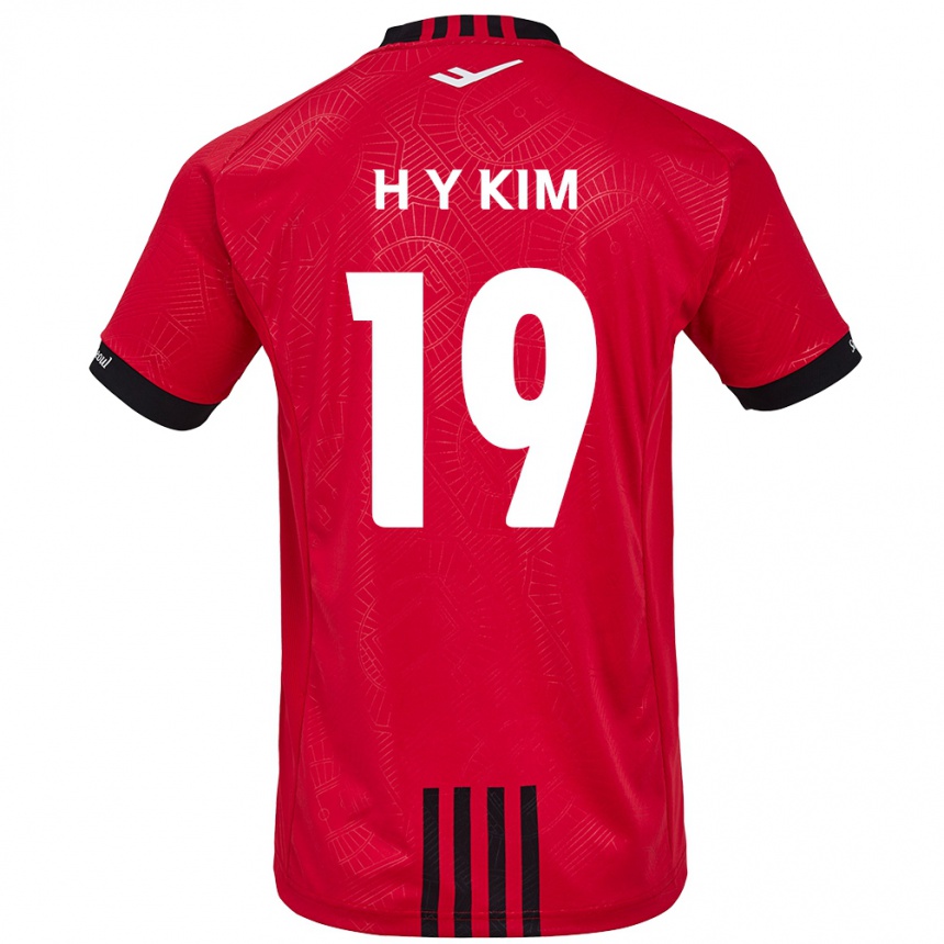 Kids Football Yong-Hyuk Kim #19 Red Black Home Jersey 2024/25 T-Shirt Uk