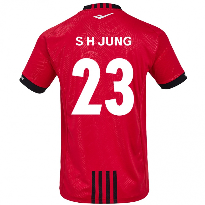 Kids Football Hyeon-Soo Jung #23 Red Black Home Jersey 2024/25 T-Shirt Uk