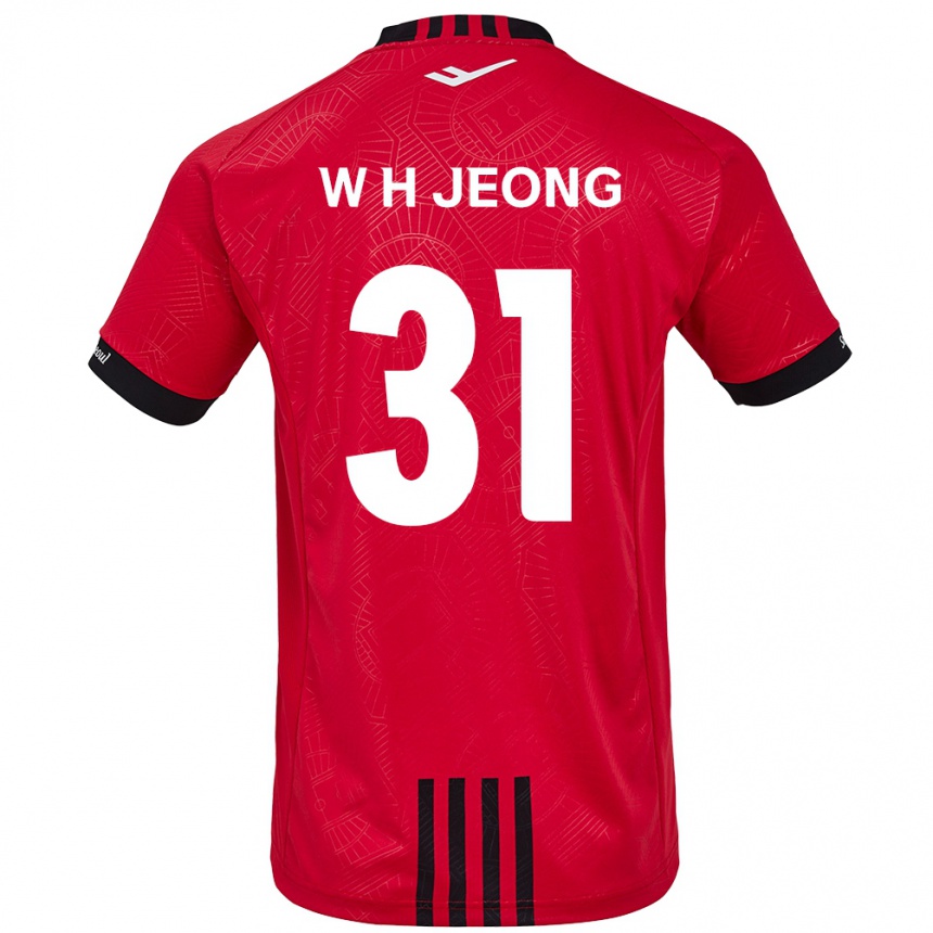 Kids Football Hyun-Woong Jeong #31 Red Black Home Jersey 2024/25 T-Shirt Uk