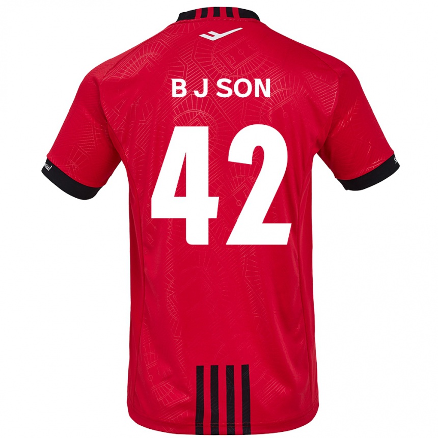 Kids Football Jeong-Beom Son #42 Red Black Home Jersey 2024/25 T-Shirt Uk