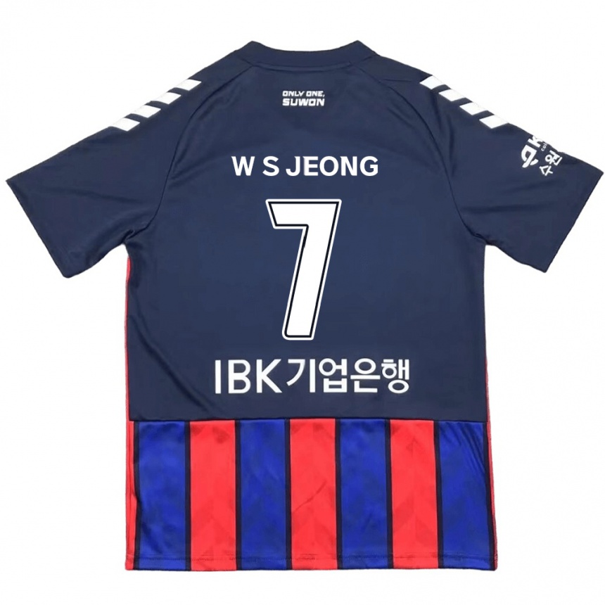 Kids Football Seung-Won Jeong #7 Blue Red Home Jersey 2024/25 T-Shirt Uk