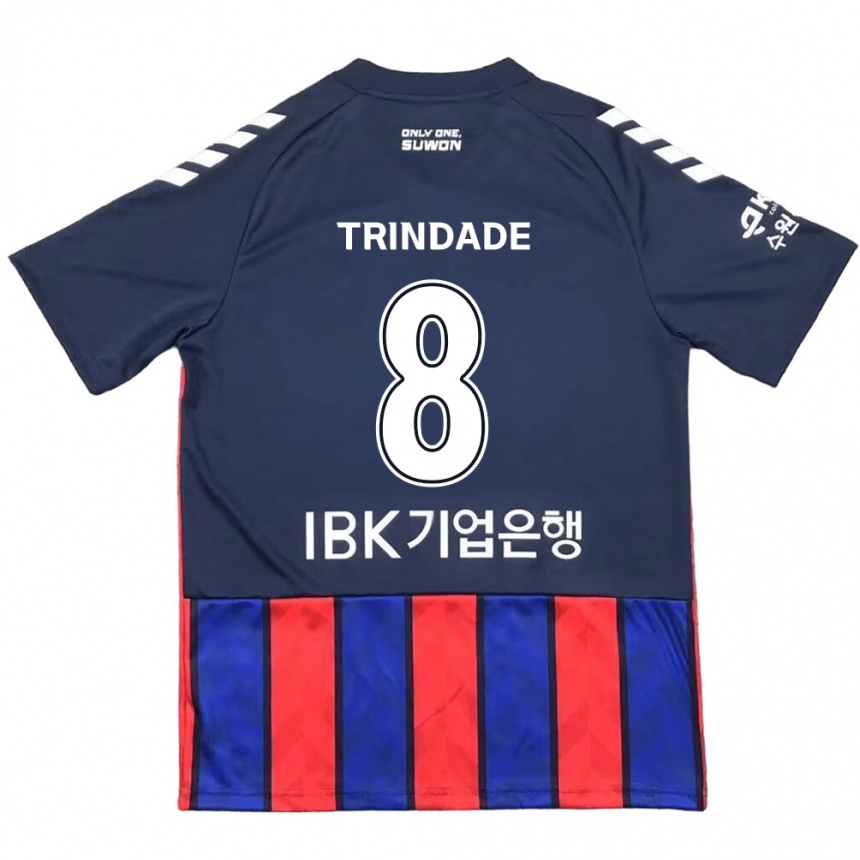 Kids Football Matheus Trindade #8 Blue Red Home Jersey 2024/25 T-Shirt Uk