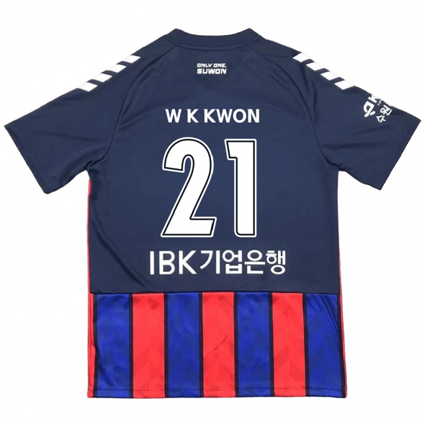 Kids Football Kyung-Won Kwon #21 Blue Red Home Jersey 2024/25 T-Shirt Uk