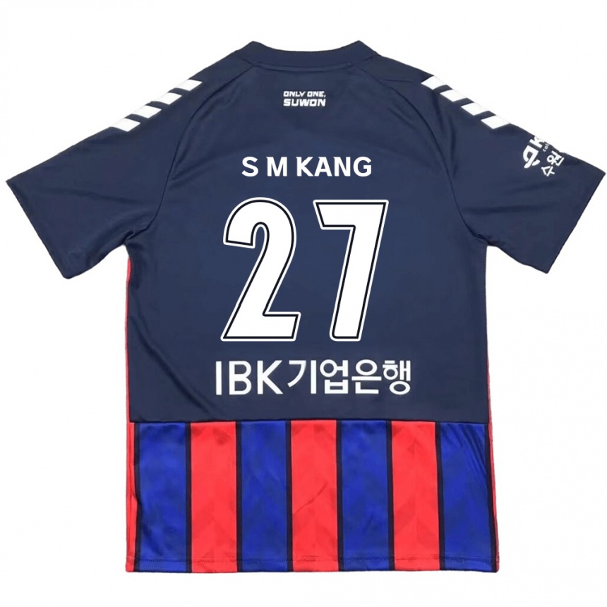 Kids Football Min-Sung Kang #27 Blue Red Home Jersey 2024/25 T-Shirt Uk