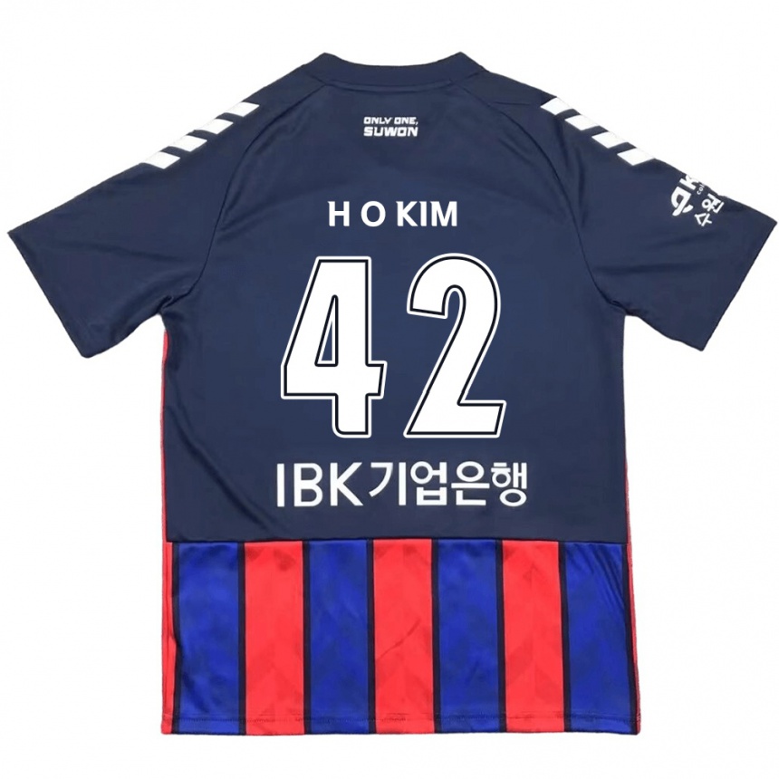 Kids Football One-Hyung Kim #42 Blue Red Home Jersey 2024/25 T-Shirt Uk