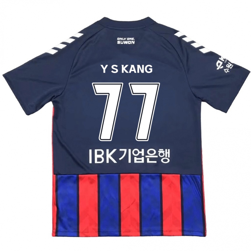 Kids Football Sang-Yun Kang #77 Blue Red Home Jersey 2024/25 T-Shirt Uk