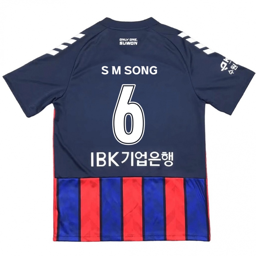 Kids Football Min-Seob Song #6 Blue Red Home Jersey 2024/25 T-Shirt Uk