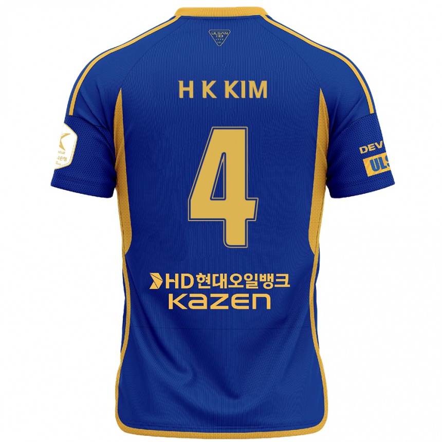 Kids Football Kee-Hee Kim #4 Blue Yellow Home Jersey 2024/25 T-Shirt Uk